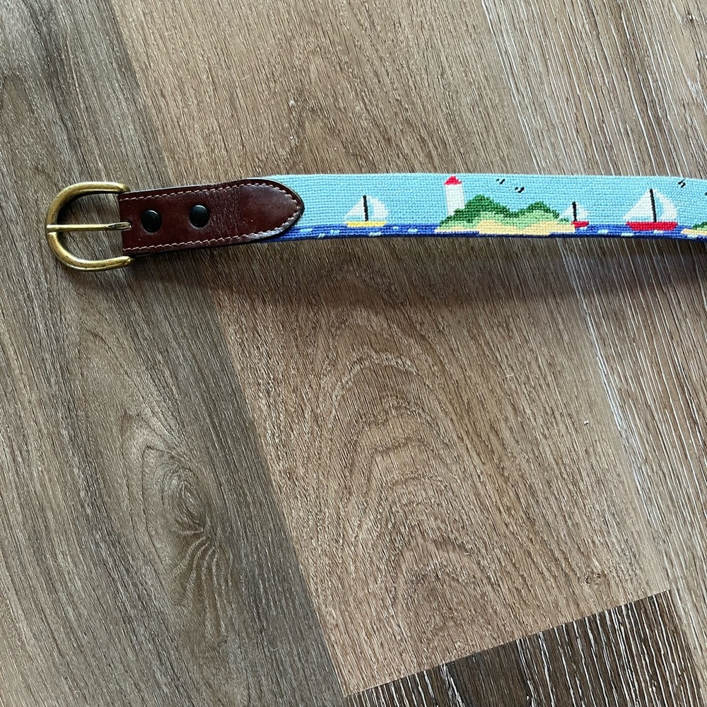 Island / Martha’s Vineyard Smathers and Branson Needlepoint Belt